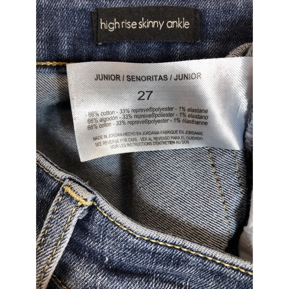 Ella Moss Jeans‎ Women's Size 27 Denim Blue High Rise Skinny Ankle Juniors